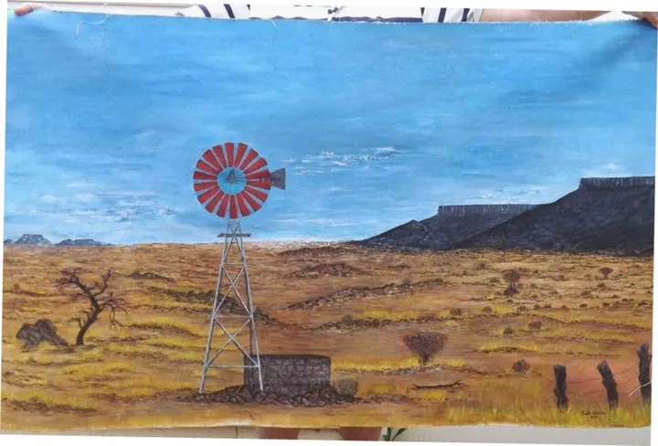 Red Windmill African Farm, œuvre de Trudie Webster