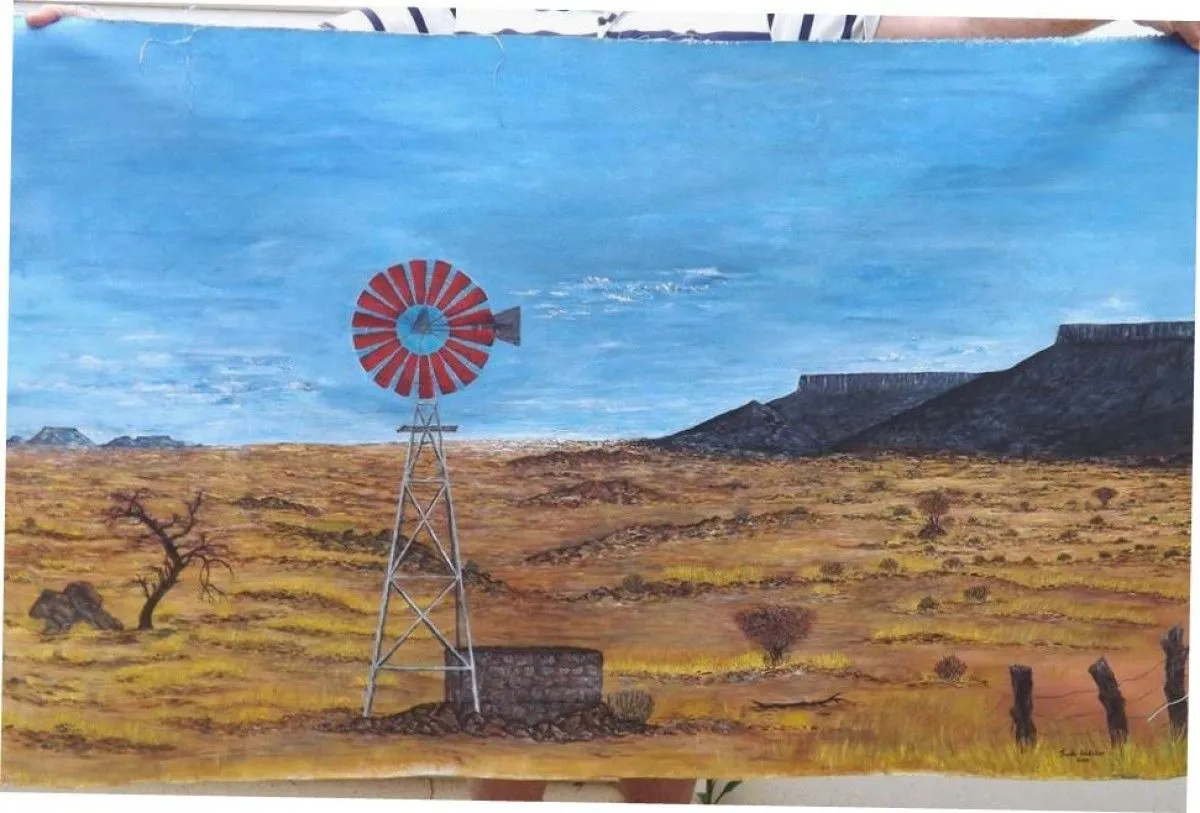 Red Windmill African Farm, œuvre de Trudie Webster