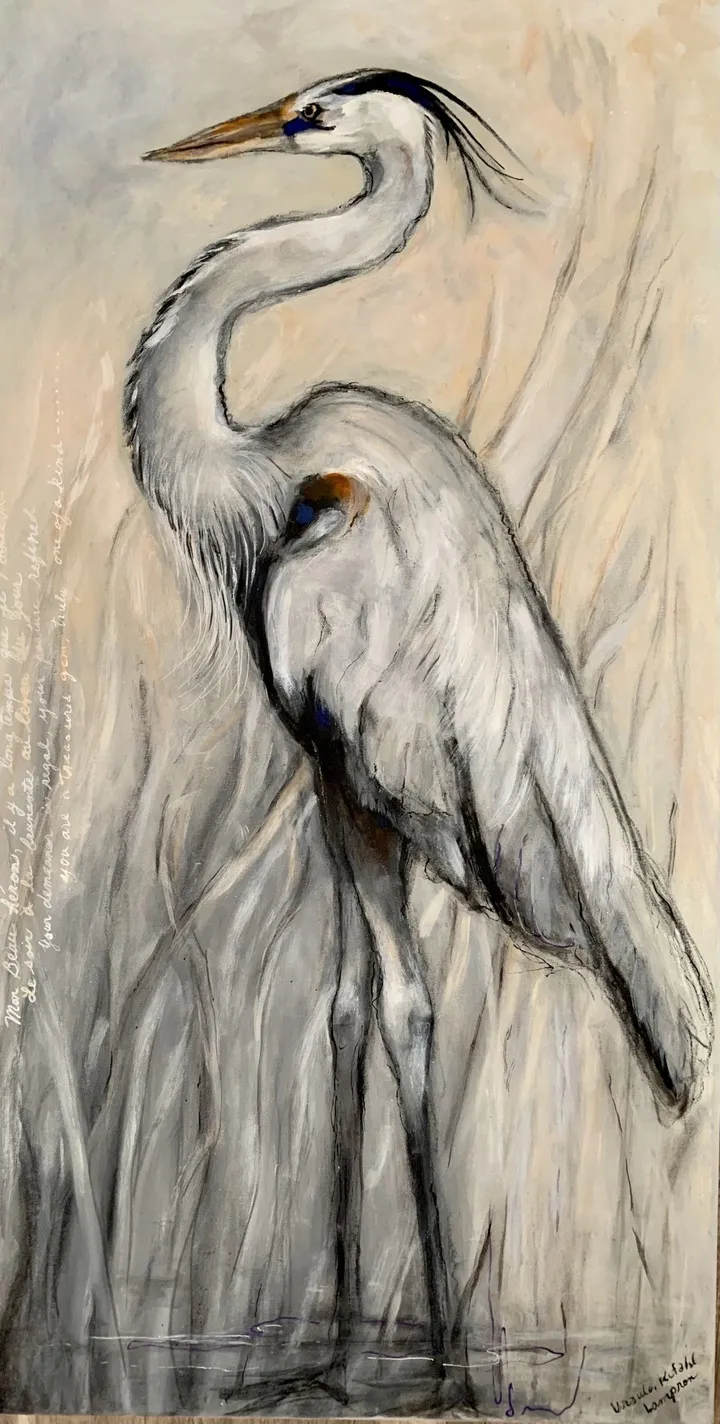 Mon Beau Heron, artwork by Ursula Lampron