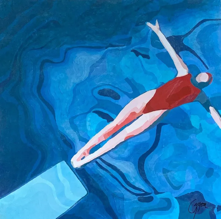 La plongeuse, artwork by Lynda Gagnon