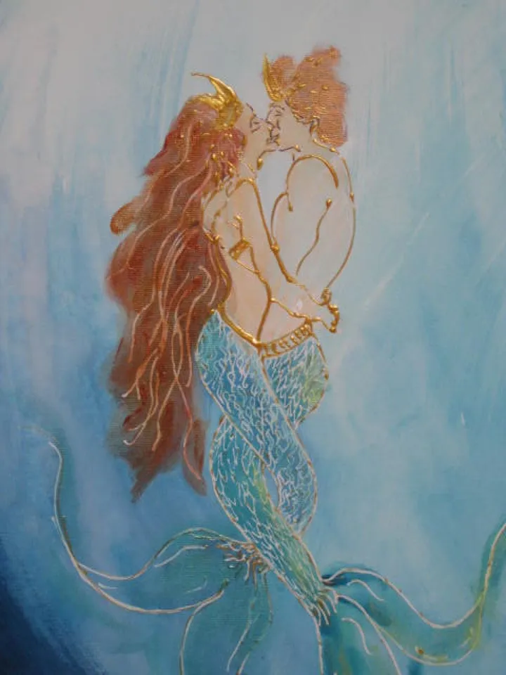 Flammes jumelles sirènes, artwork by sylviane marie nardini