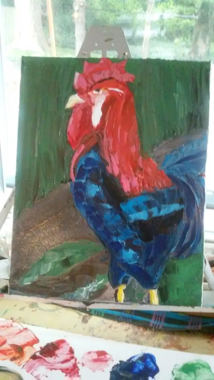 French rooster, artwork by Ligia Moya