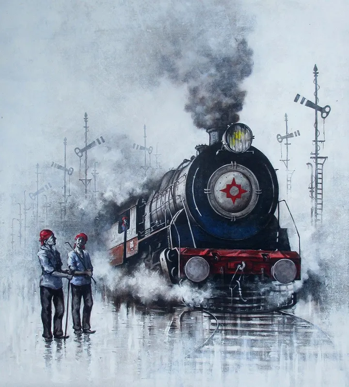 Nostalgia of Steam Locomotives_29, œuvre de Kishore Pratim Biswas