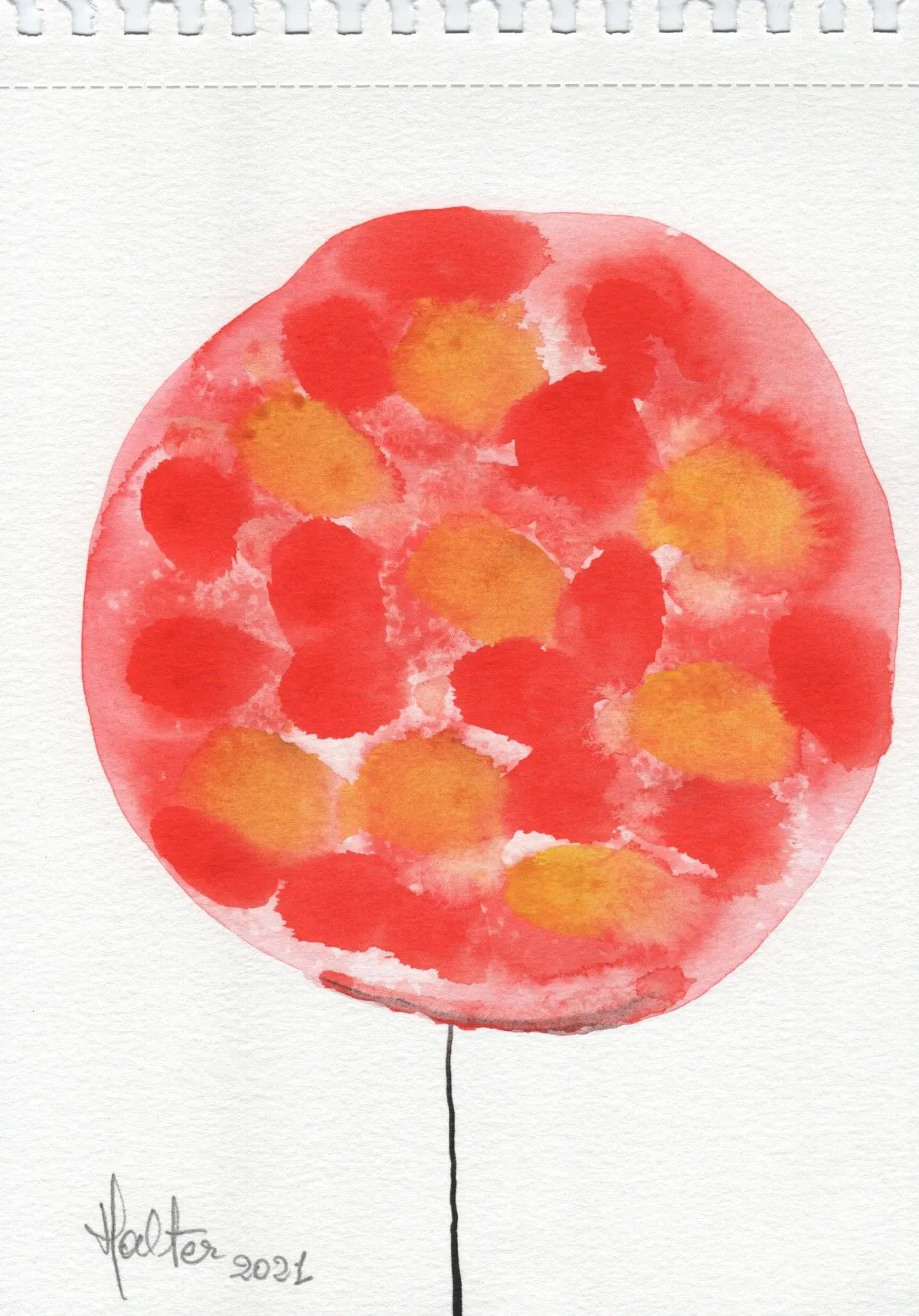 Boule de fleur rouge, artwork by Alain HALTER