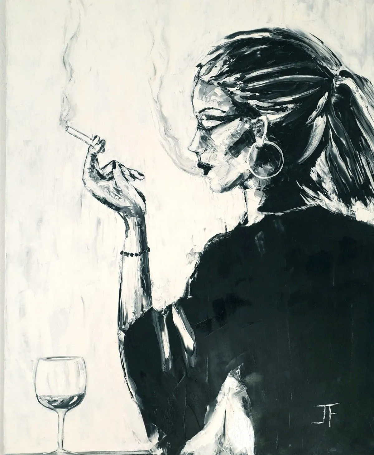 La fumeuse, artwork by Josephine Ferrato