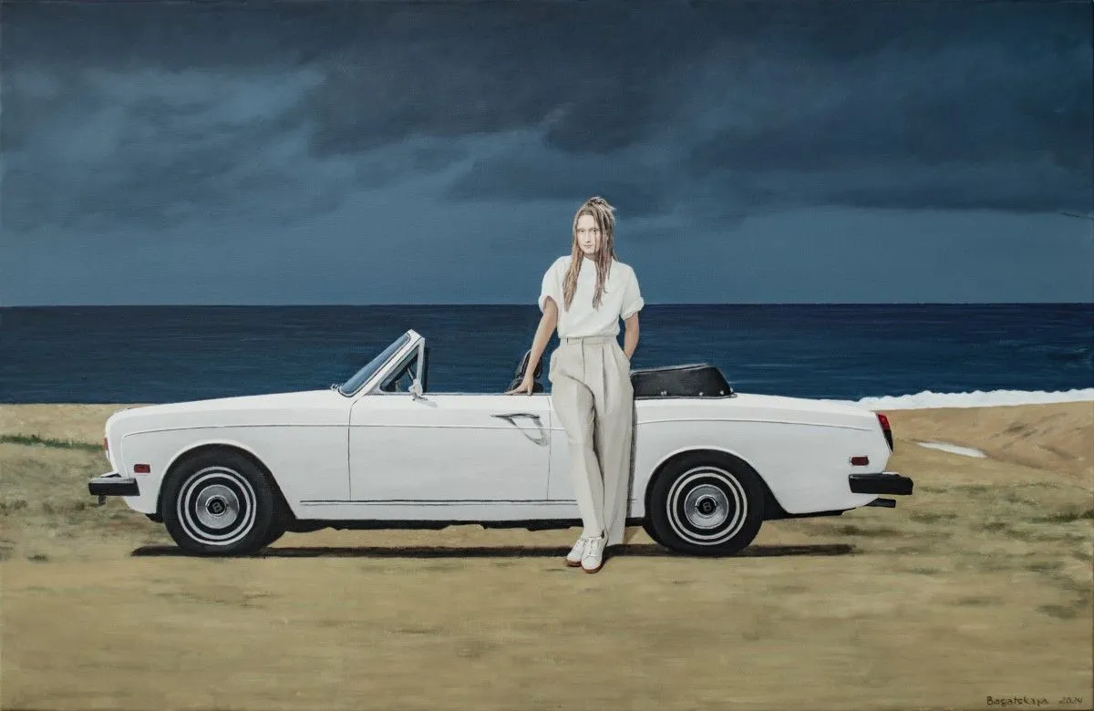 Contemporary portrait "When the Beach is Your Parking Lot", œuvre de Nataliya Bagatskaya