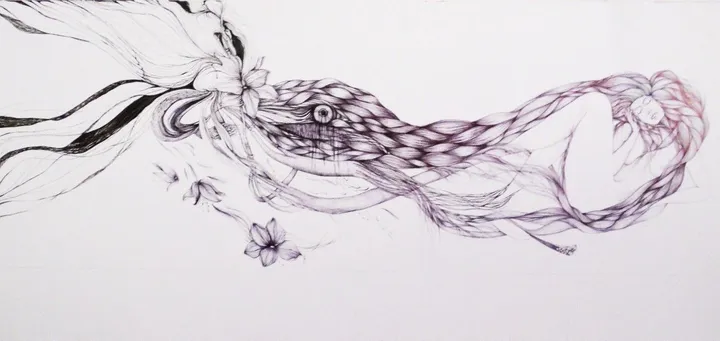 "Venus in weave", artwork by Angela Pagano