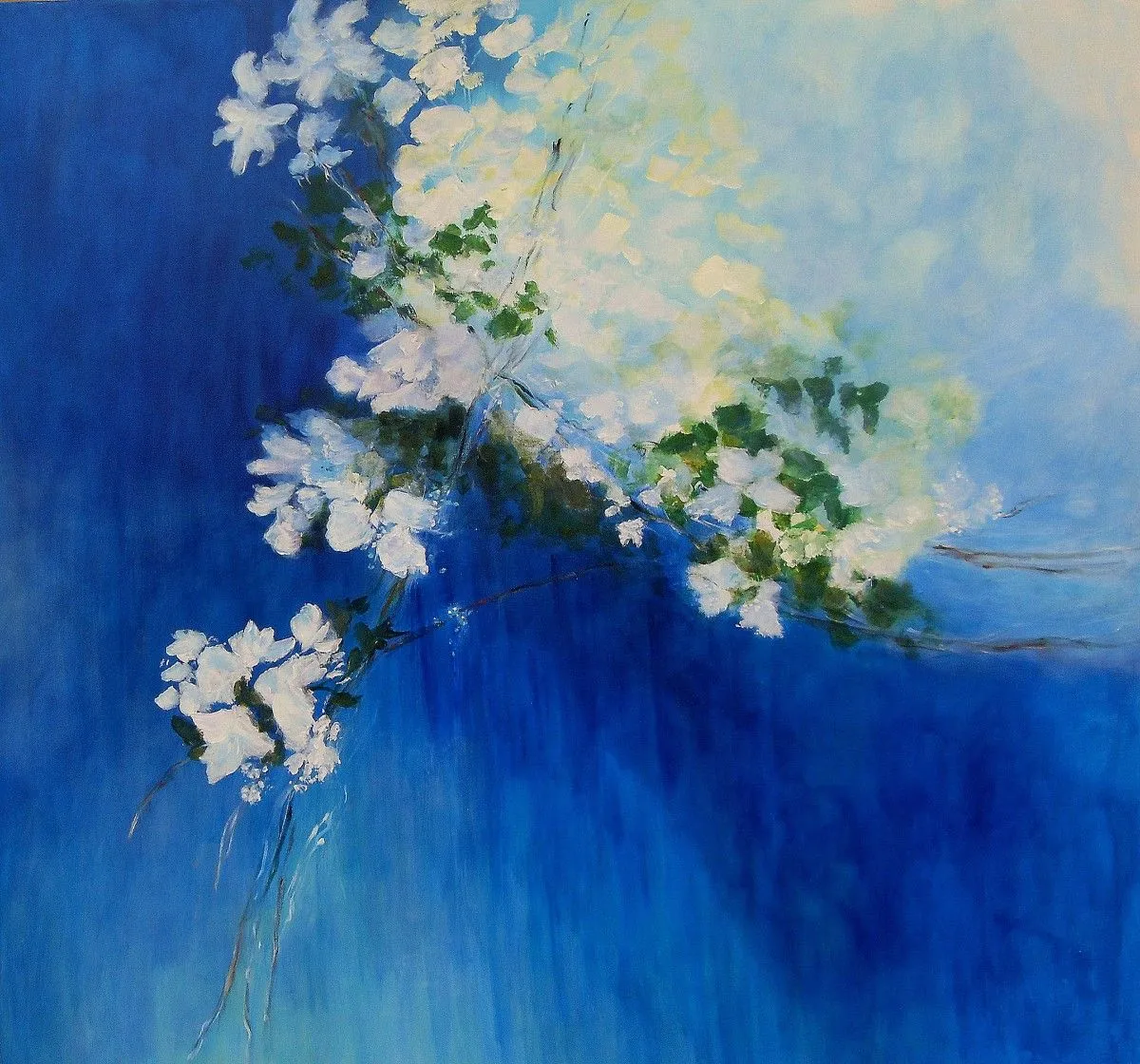 Flowers in Blue - SOLD, artwork by Aase Lind