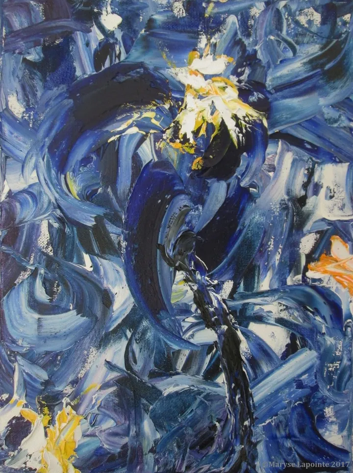 Iris bleus 2 / Blue Iris, artwork by Maryse Lapointe