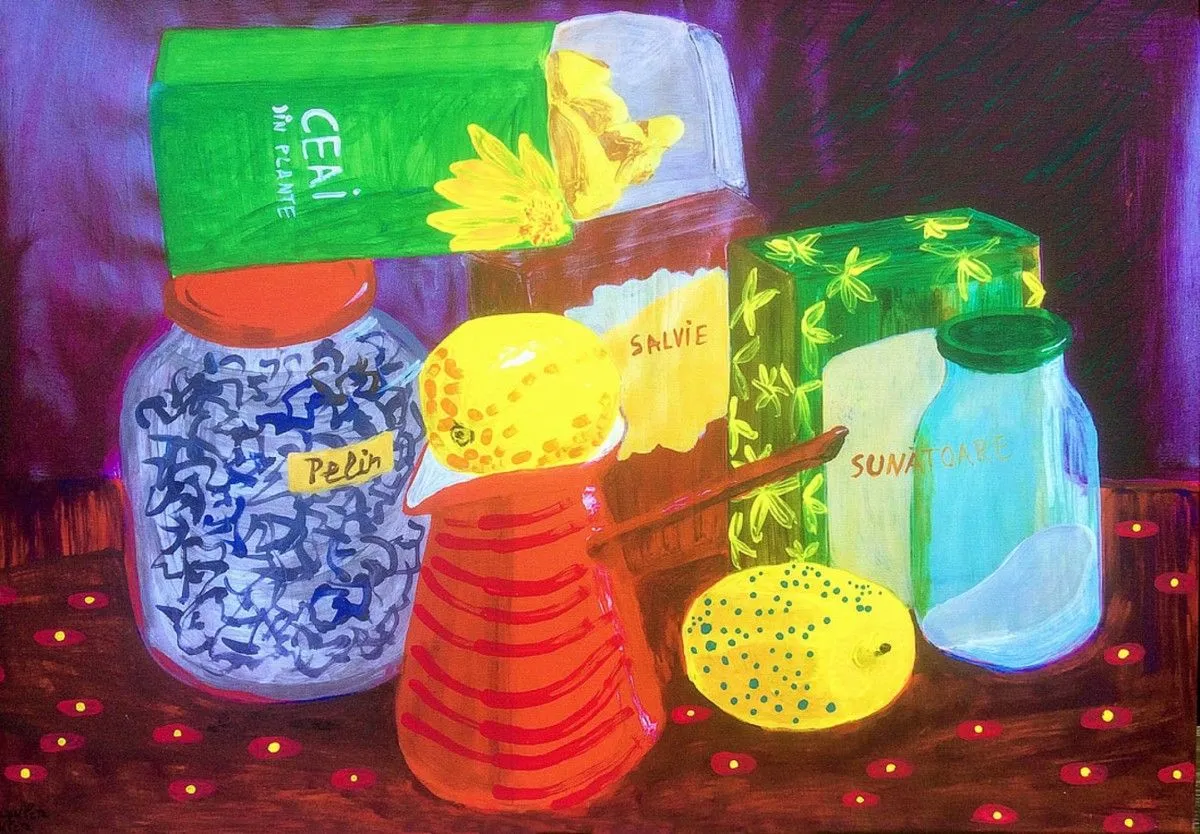 Herbal tea, artwork by Zazulete Anuca Romanta Ion