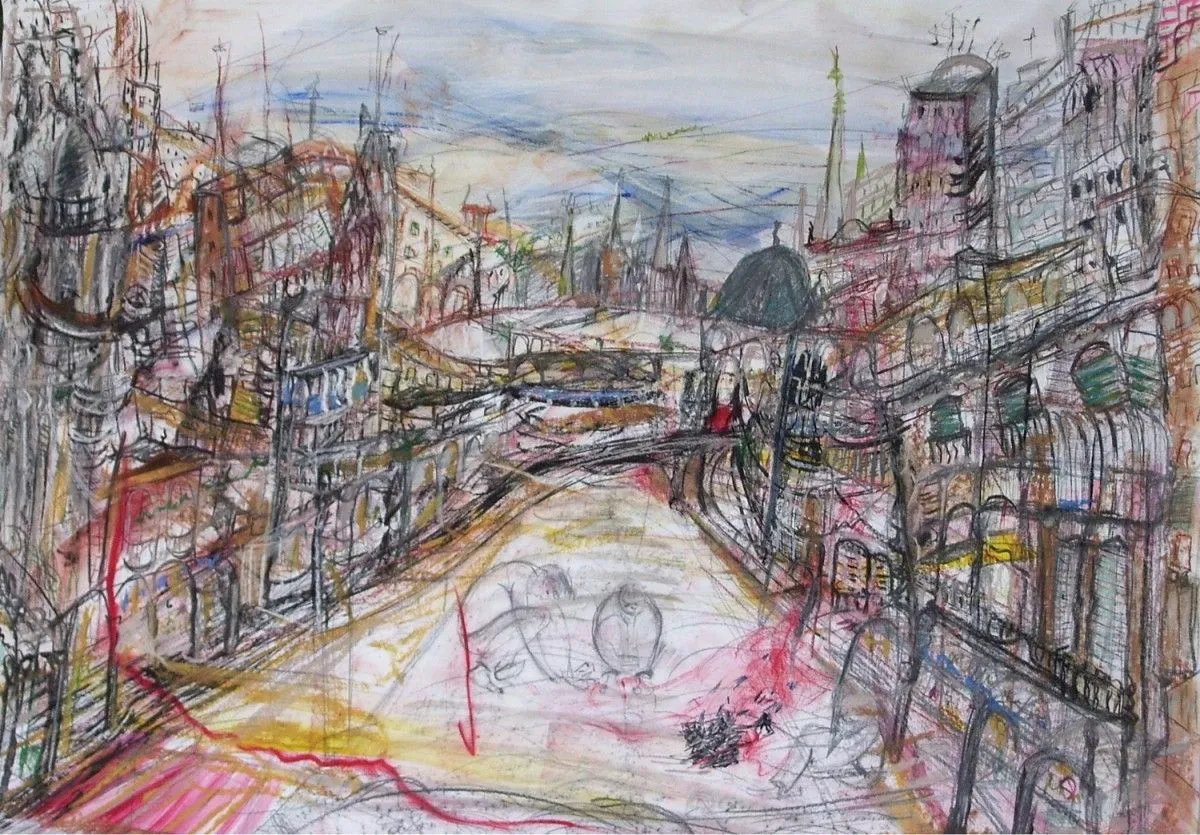 summer in a city, artwork by Emily Pütter
