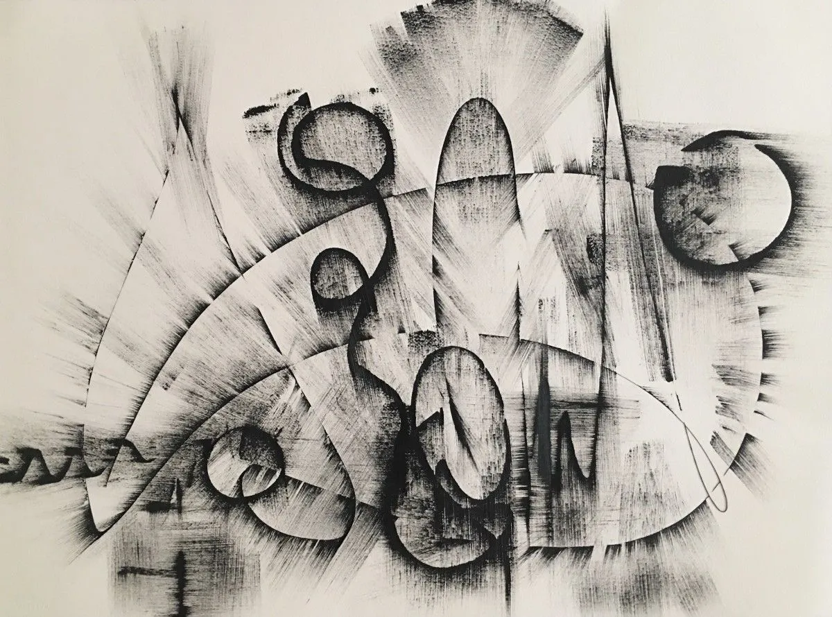 Black and White Abstract Drawing 7 by Kozyuk, œuvre de Khrystyna Kozyuk