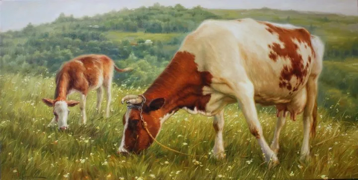 Cow and child, œuvre de ArtGalleryByAndriy