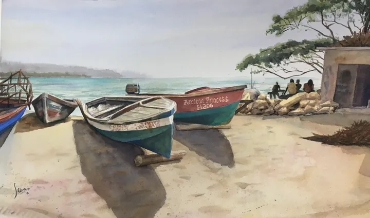 Boats by the bay, œuvre de Sean Henry