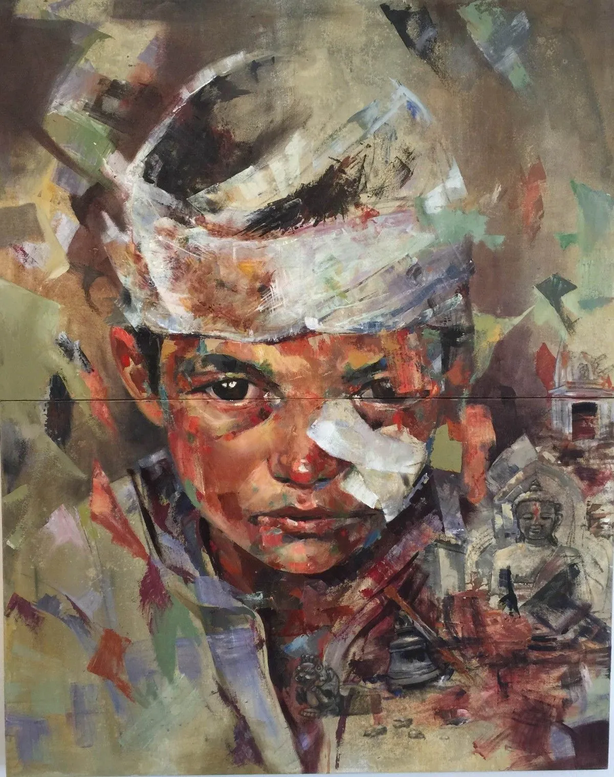 The Face That Faced Disaster, artwork by Rashana Bajracharya
