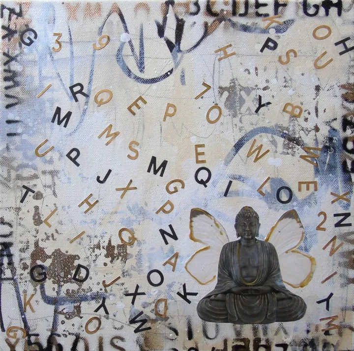 Butterfly Buddha, œuvre de Lorette C Luzajic
