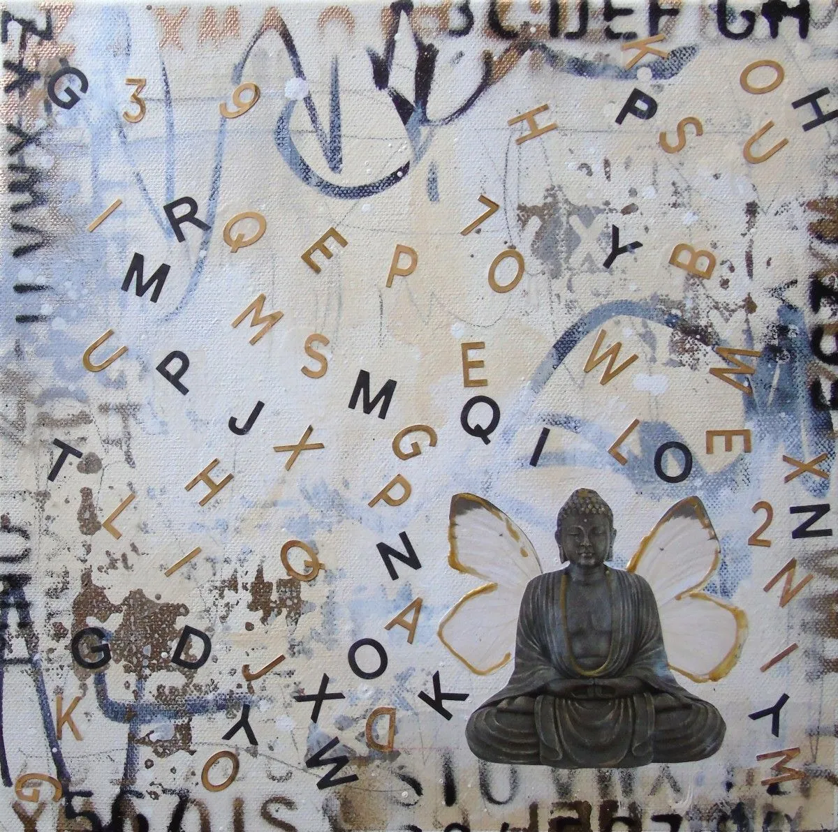 Butterfly Buddha, œuvre de Lorette C Luzajic