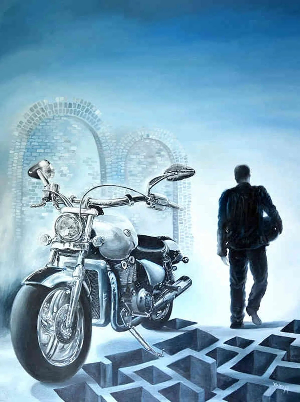 Lone rider, artwork by Yelena Revis