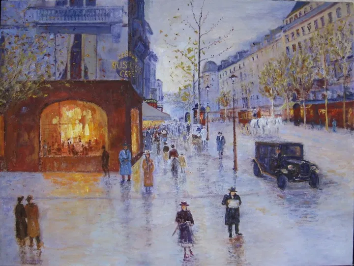 "My street", 1930 y, œuvre de Slobodan Paunovic