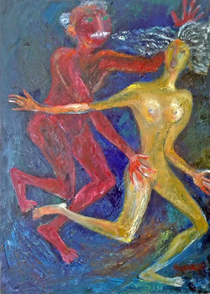 Old Lover 2016year 70x50cmOriginal Painting Oil on Canvas4500$, artwork by ZAKIR AHMEDOV
