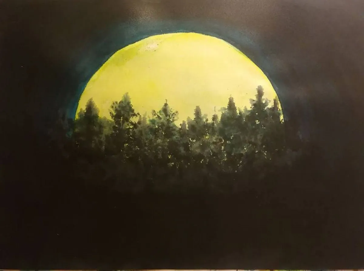 Full moon, artwork by Petri Ška