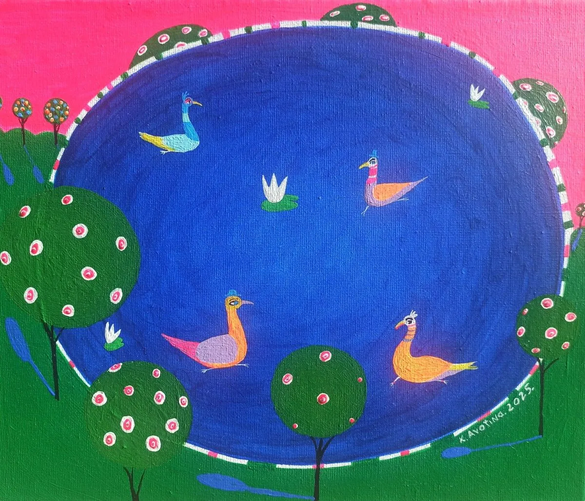 Water Lillies & Friends, artwork by Katrina Avotina