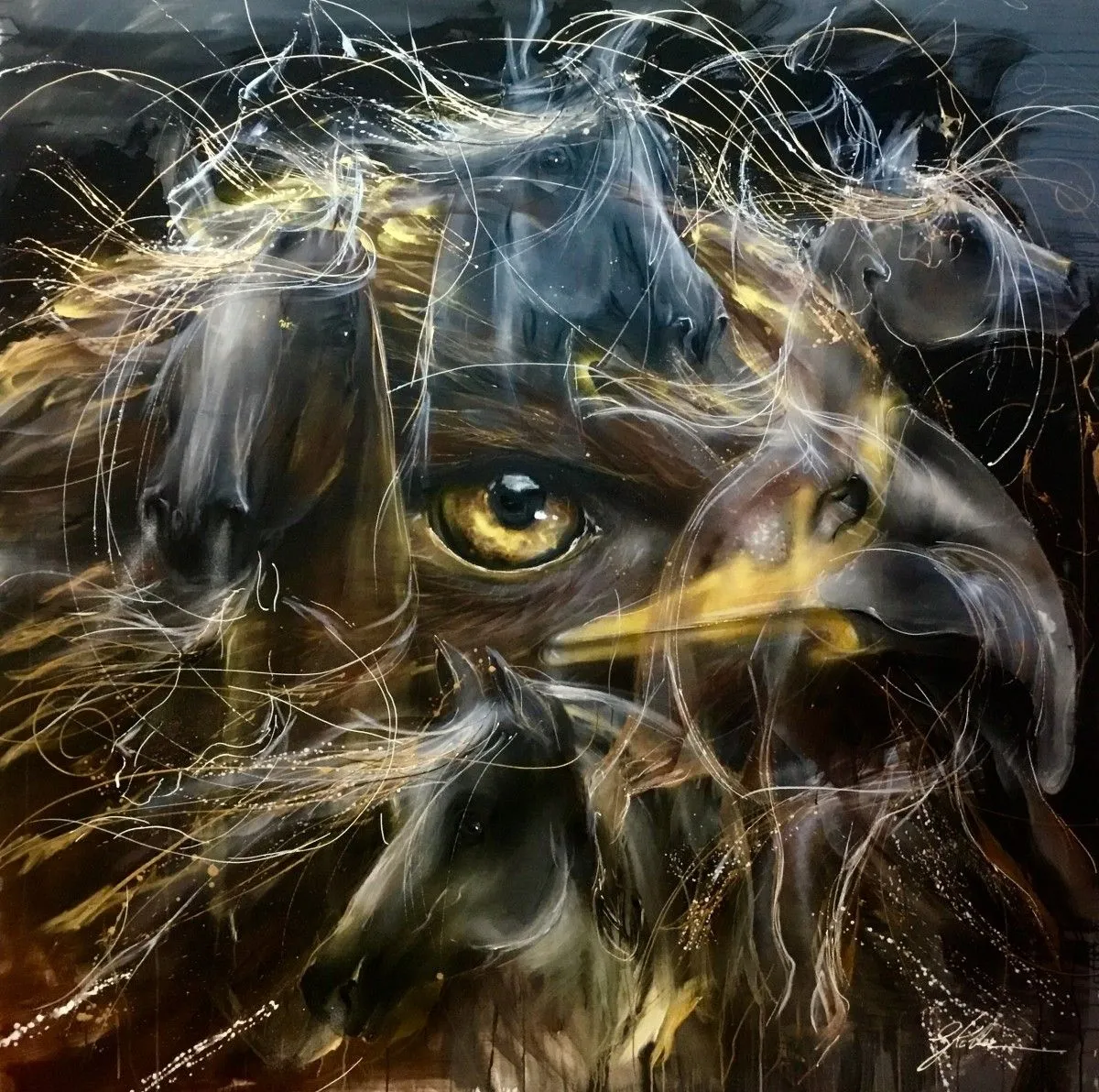 Le cheval est pour l'homme comme les ailes d'un oiseau, artwork by Sandrine Koller