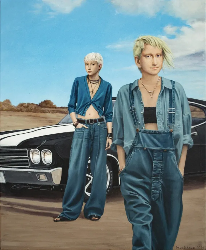 Contemporary portrait "Confident Indifference", artwork by Nataliya Bagatskaya