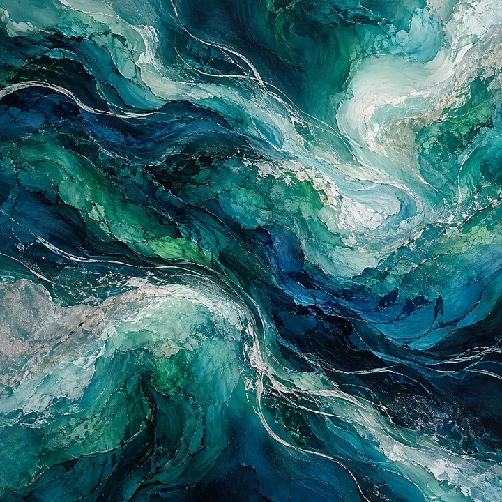 Vagues turquoise, œuvre de Jonathan Fournier