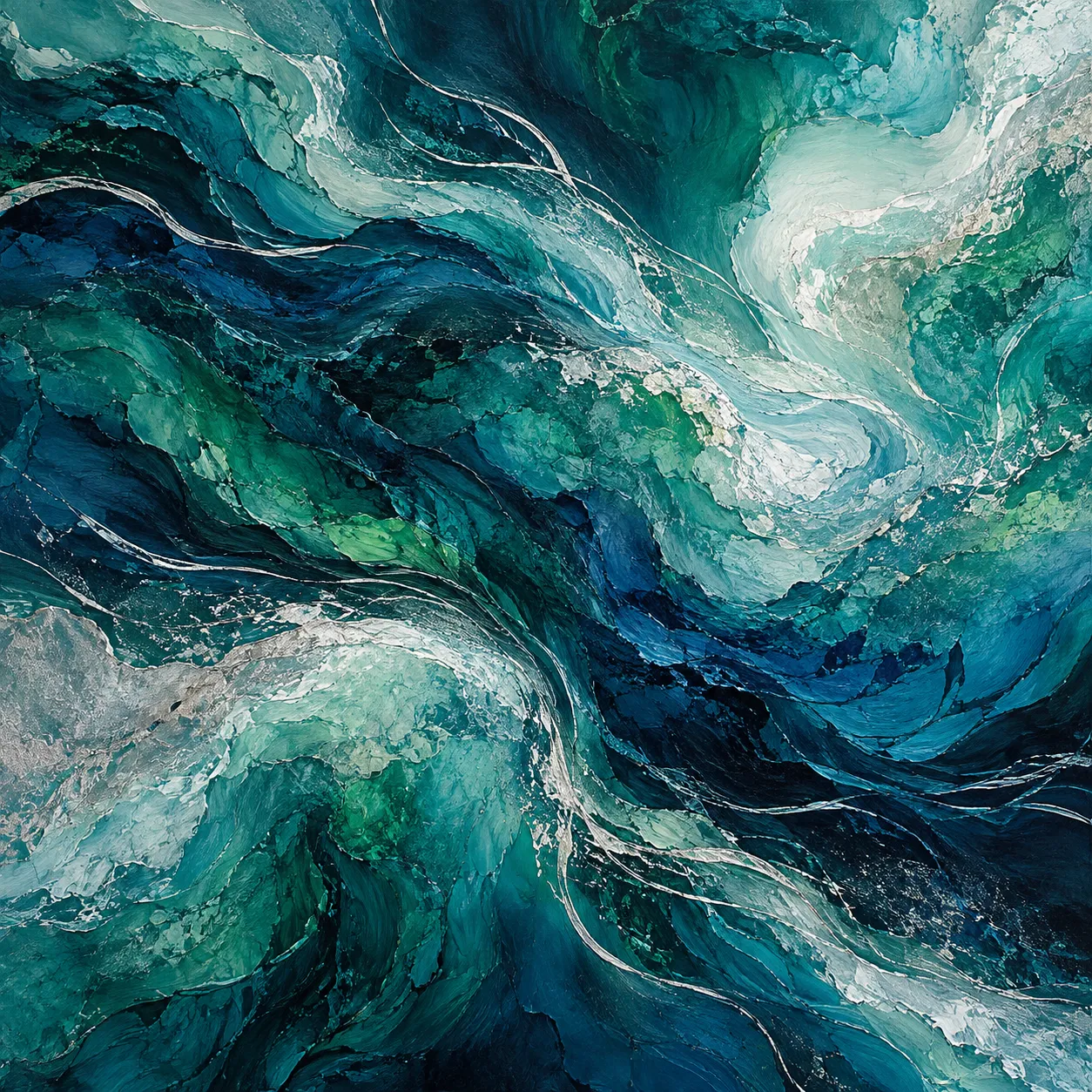 Vagues turquoise, œuvre de Jonathan Fournier