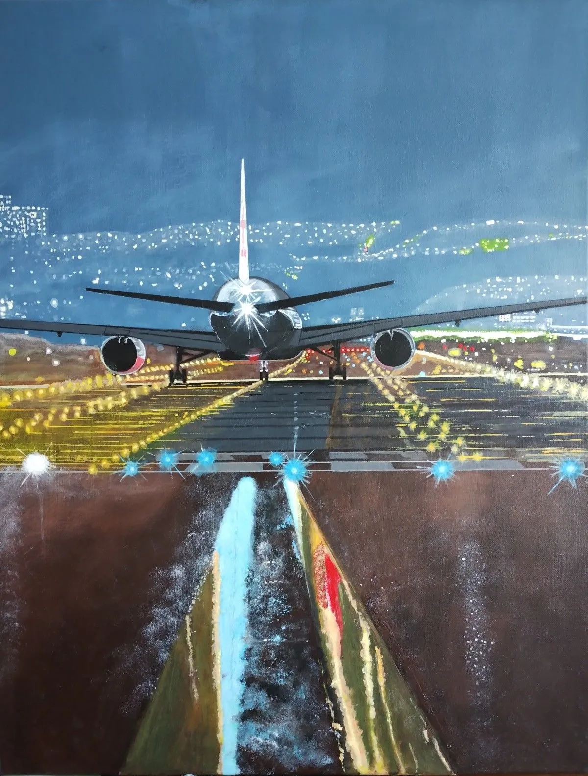 Atterrissage avion, œuvre de S sopkowiz