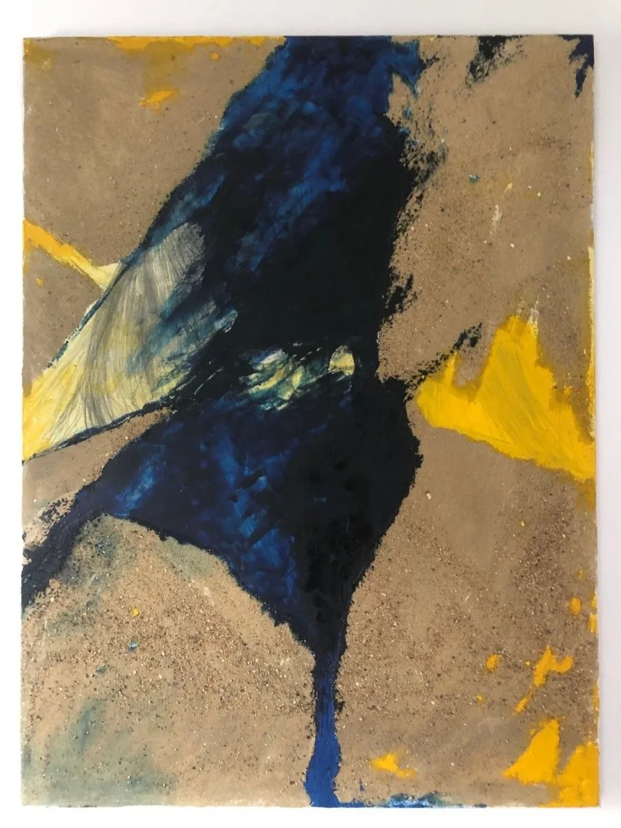 Autoportrait caché au serre-tête noir, œuvre de guenael revel
