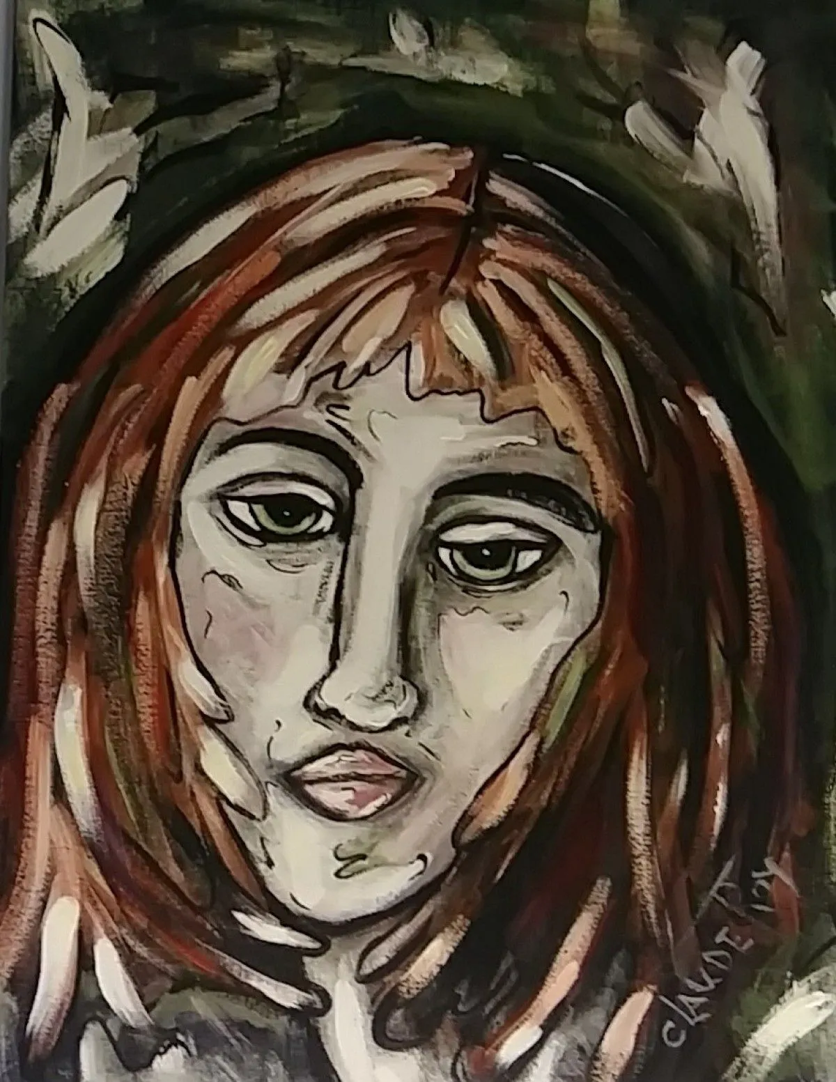Dans la tourmente...., artwork by Claudette Roy