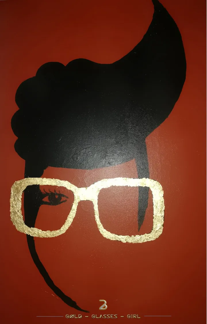 Gold glasses, artwork by B' ART
