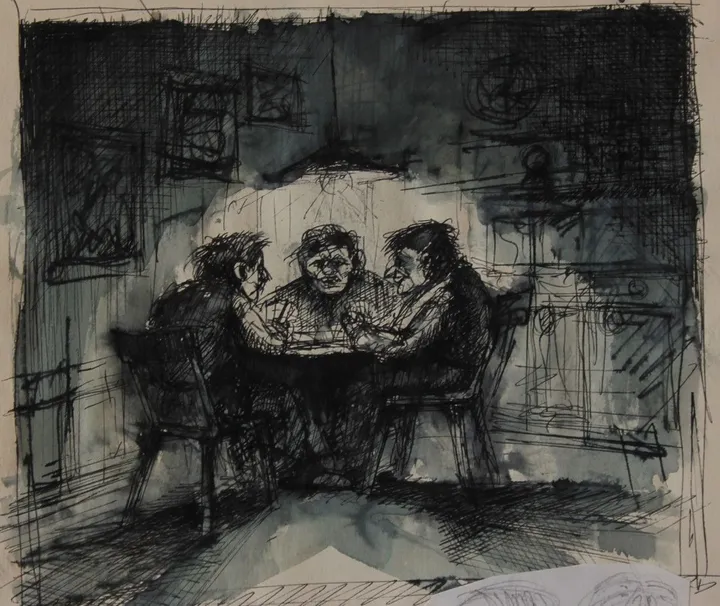Les joueurs - "Gamers", œuvre de Jean Bessat