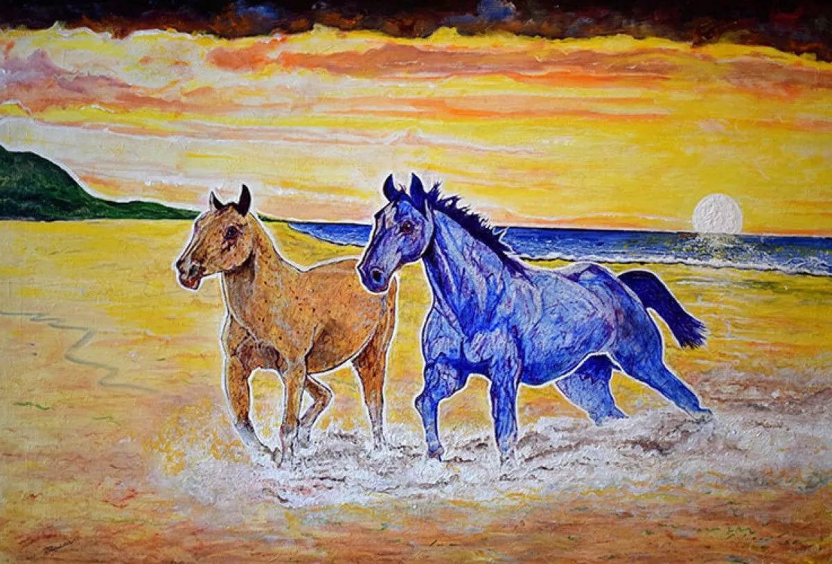 Chevaux, artwork by Denis Roucau