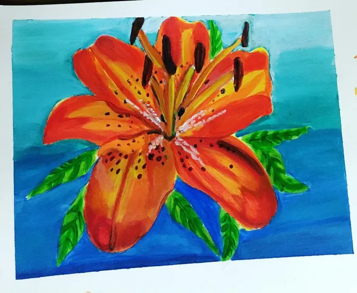 red tiger lily, œuvre de yubirna paulino