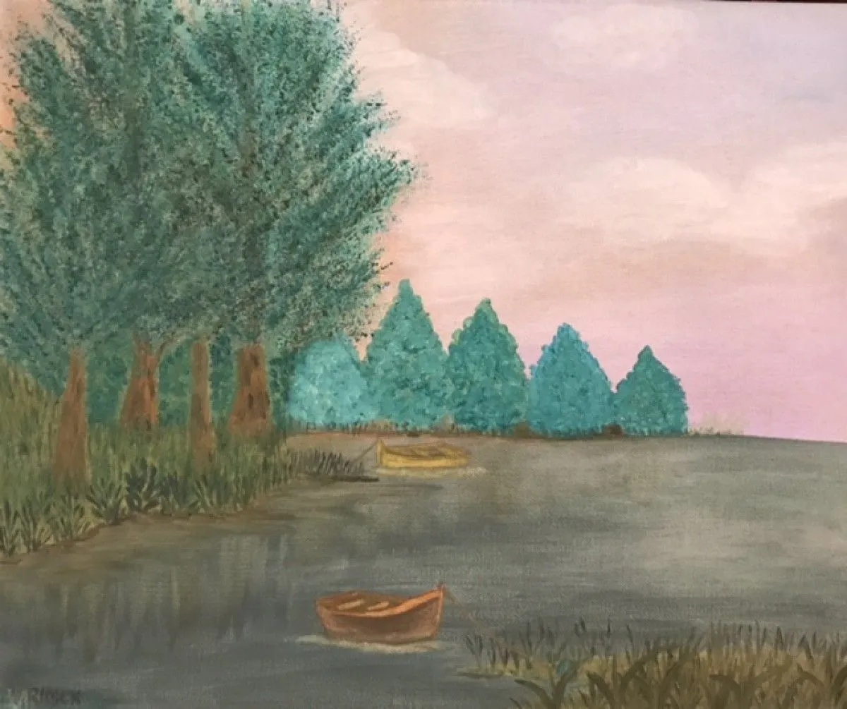 Au lac, œuvre de Viviane RINCK