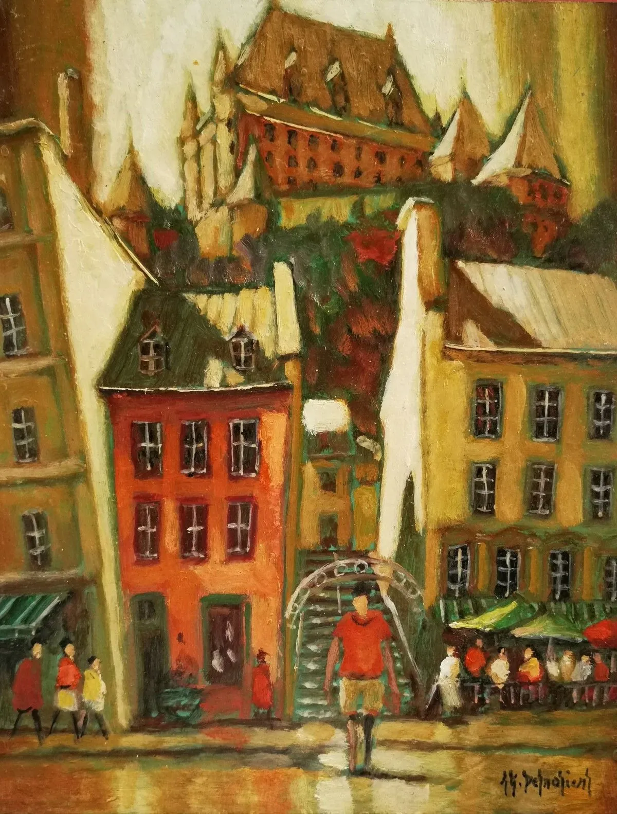 La maison rouge du bas, artwork by Jean-Guy Desrosiers