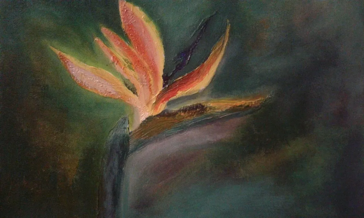 the bird of paradise, artwork by Teresa D Guthrie