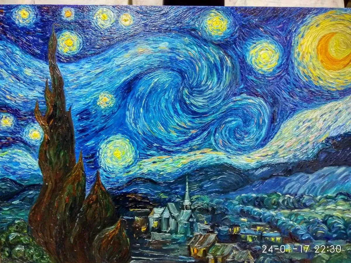 The Starry Night Vincent van Gogh COPY, œuvre de Olga Goncharuk