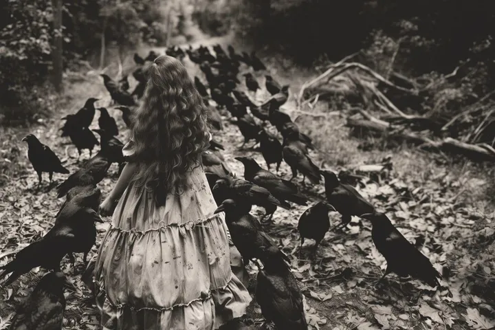 Lilli and the ravens, œuvre de Miguel Duvivier