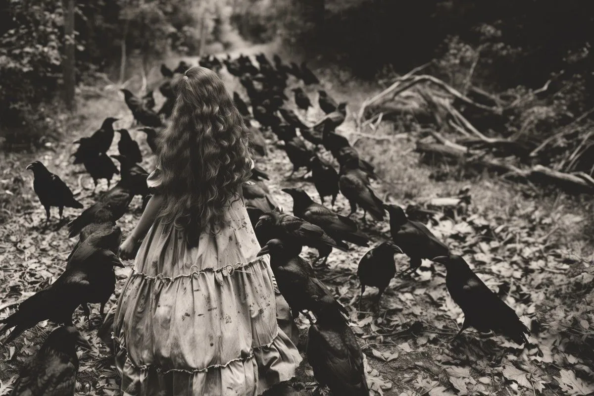 Lilli and the ravens, artwork by Miguel Duvivier