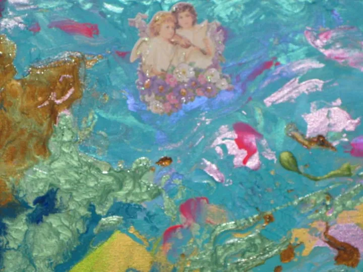 Angels' galaxy paint by Shan and me, artwork by sylviane marie nardini