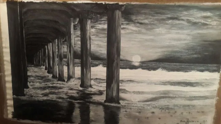Sunset at the Pier, œuvre de Trudie Webster