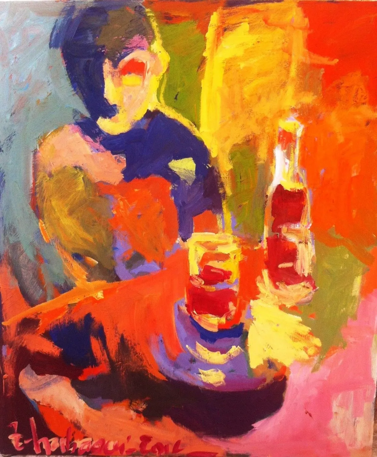 au bar, œuvre de zine harbaoui