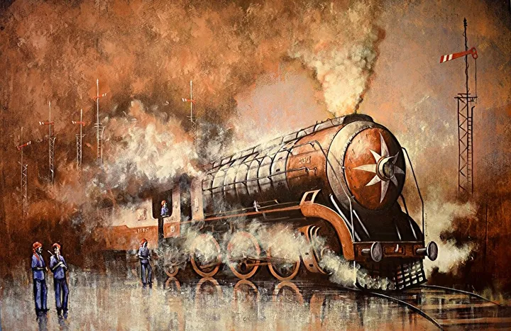 Nostalgia of Steam Locomotives_43, œuvre de Kishore Pratim Biswas