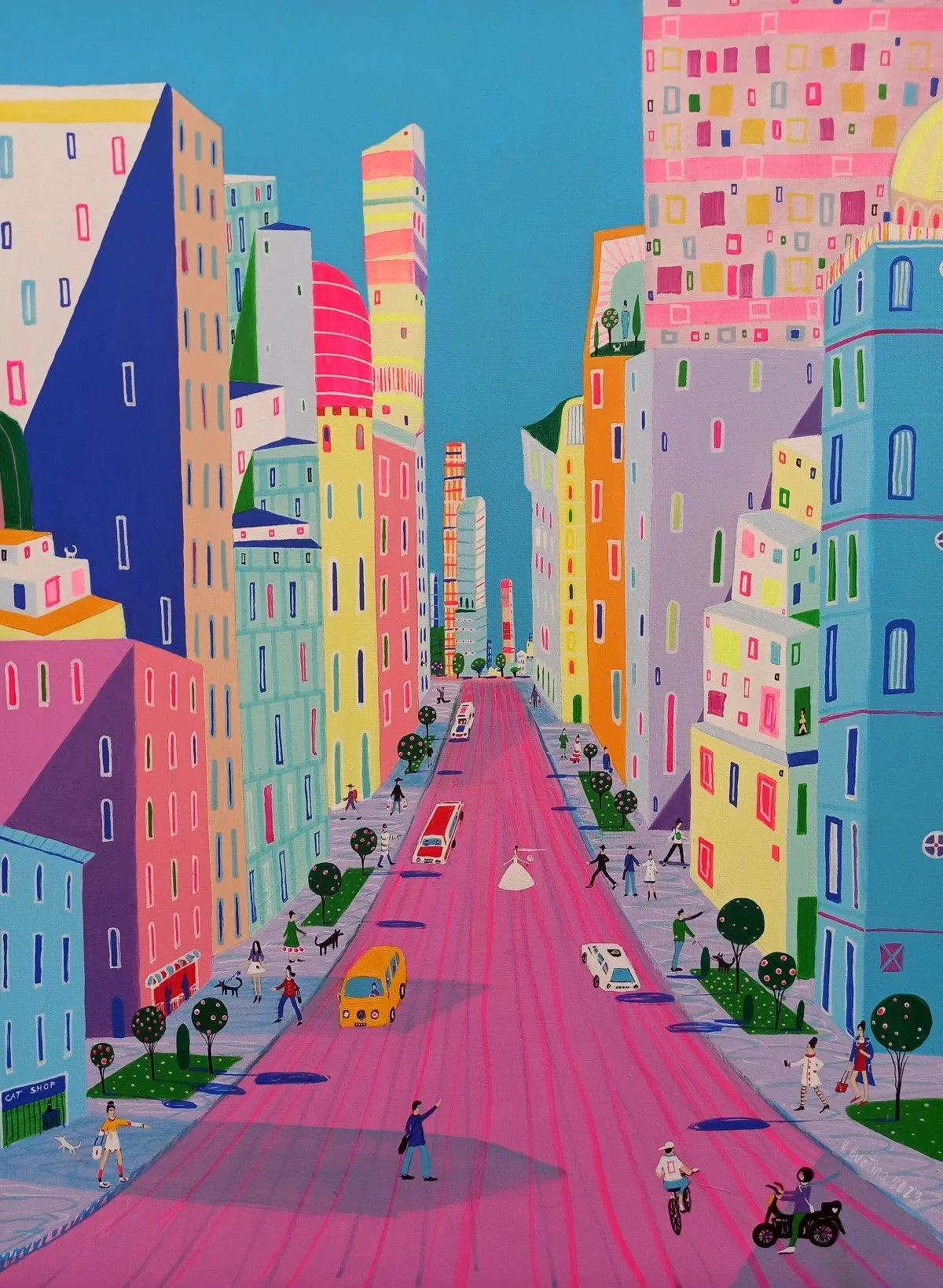 Bustling On Bourbon Street, artwork by Katrina Avotina