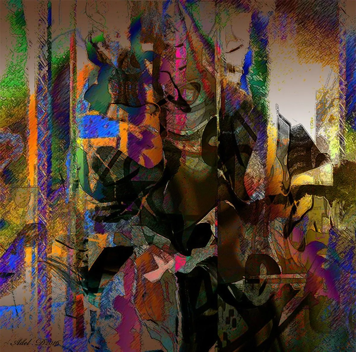 Composition galigraphique, œuvre de Djilali Adel