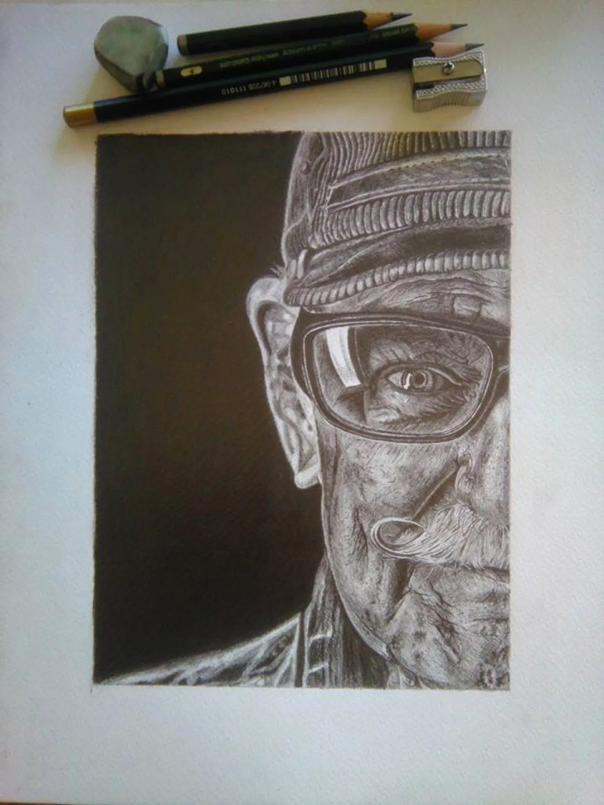 GRANDPA WITH GLASSES, artwork by Apostolos Patselis